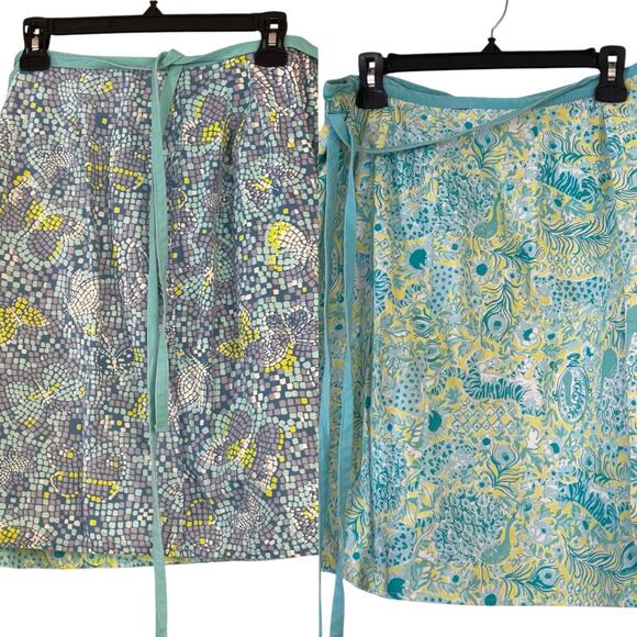 Vintage Reversible Wrap Skirt Colorful Butterflies Peacock Leopard Preppy Beachy - Picture 13 of 13